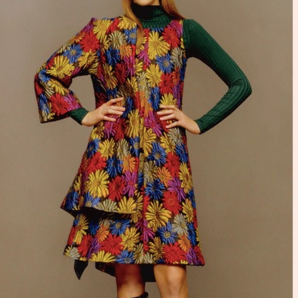 Eliza Faulkner Floral Silk Brocade Top Designer *NWT*
